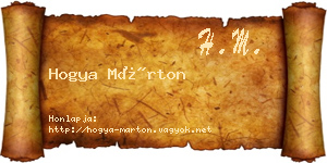 Hogya Márton névjegykártya