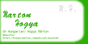 marton hogya business card